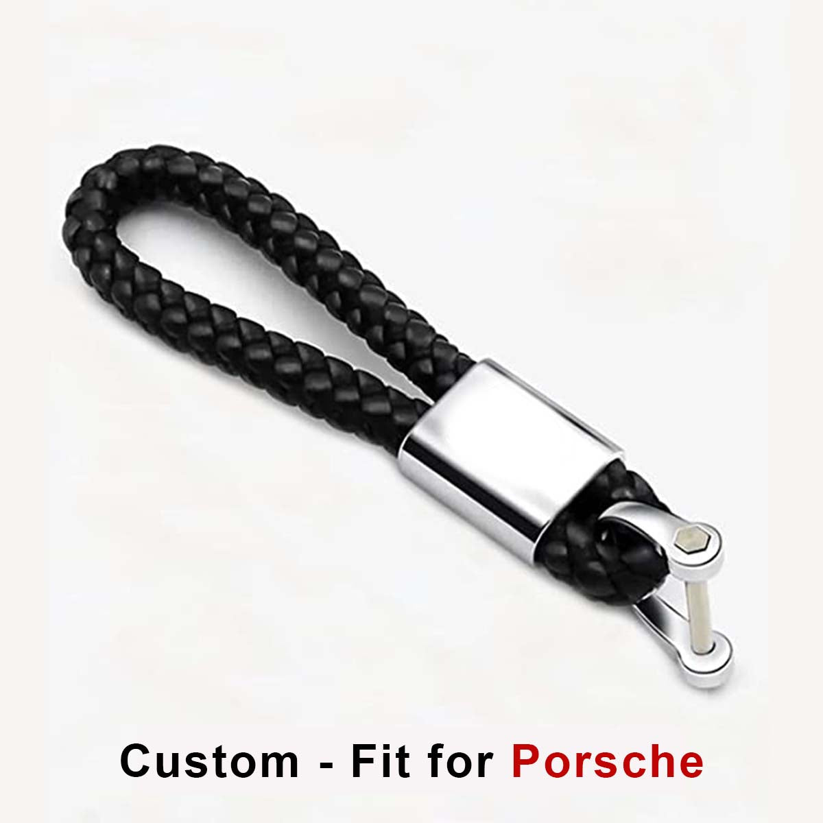 Customized for Porsche Keychain, Modification for Car Accessories, Braided Rope Car Keychain - Delicate Leather