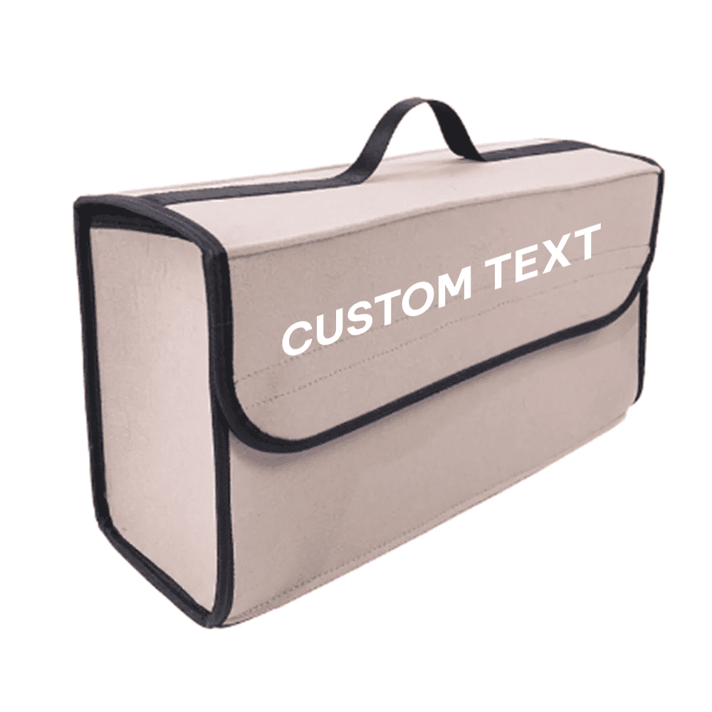 Custom Text and Logo Soft Felt Car Bag Organizer, Fit with BMW, Folding Car Storage Box Non Slip Fireproof Car Trunk Organizer - Delicate Leather