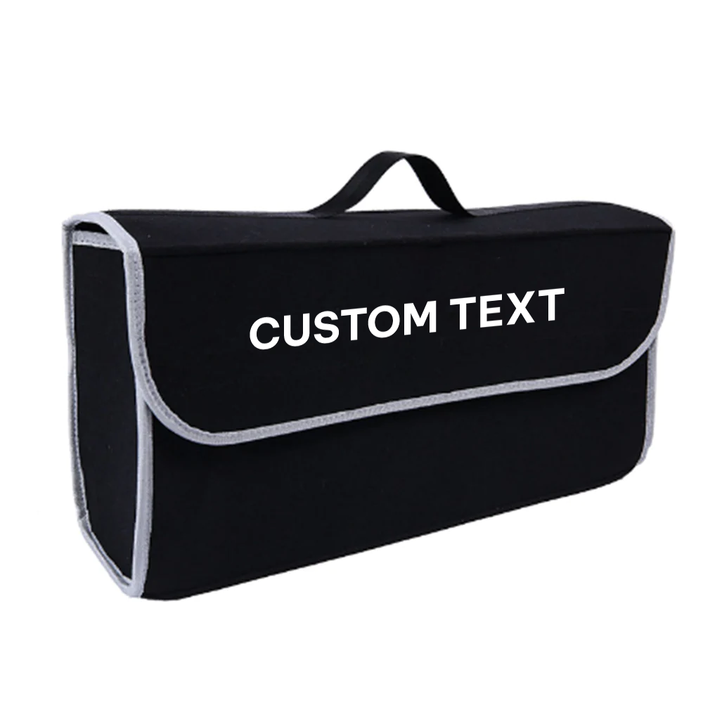 Custom Text and Logo Soft Felt Car Bag Organizer, Fit with Mercedes AMG, Folding Car Storage Box Non Slip Fireproof Car Trunk Organizer
