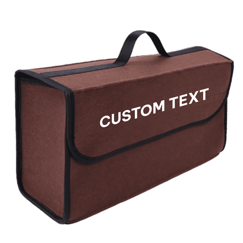 Custom Text and Logo Soft Felt Car Bag Organizer, Fit with Audi S line, Folding Car Storage Box Non Slip Fireproof Car Trunk Organizer - Delicate Leather
