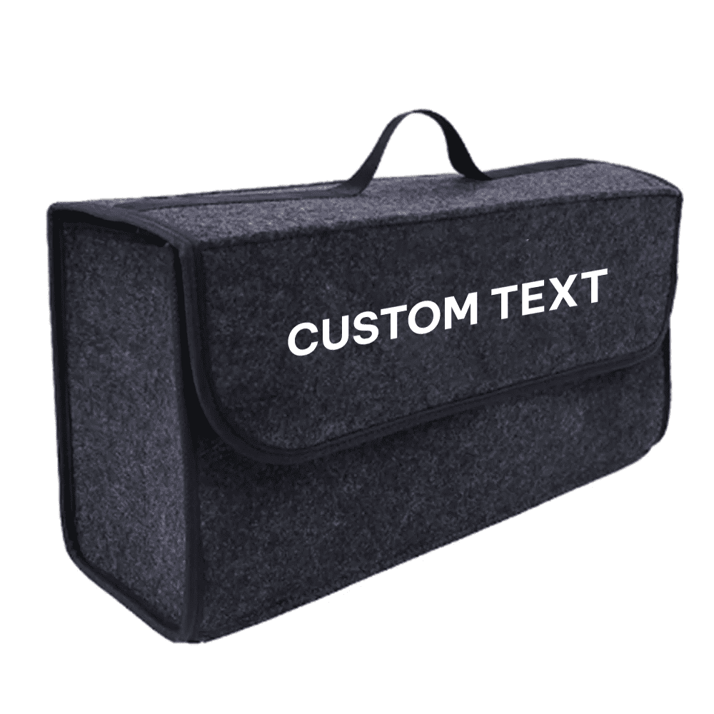 Custom Text and Logo Soft Felt Car Bag Organizer, Fit with Mercedes AMG, Folding Car Storage Box Non Slip Fireproof Car Trunk Organizer - Delicate Leather