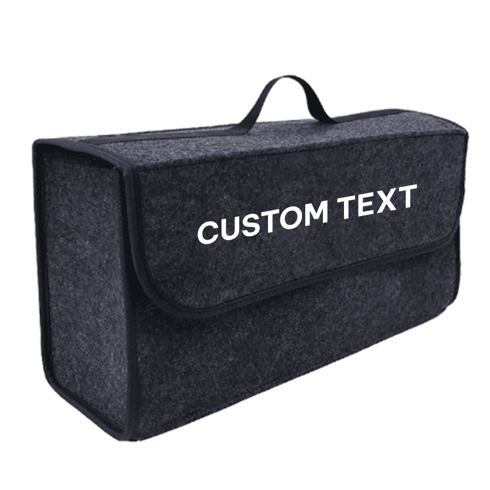 Custom Text and Logo Soft Felt Car Bag Organizer, Fit with Genesis, Folding Car Storage Box Non Slip Fireproof Car Trunk Organizer