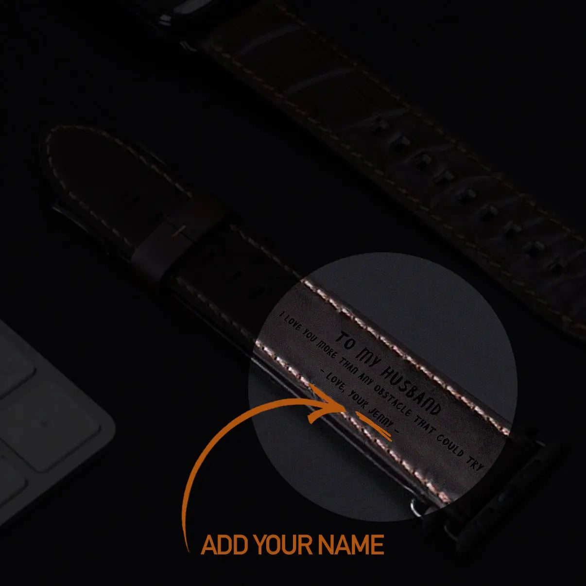 Custom Name Compatible With Apple Strap Leather | Crocodile Leather