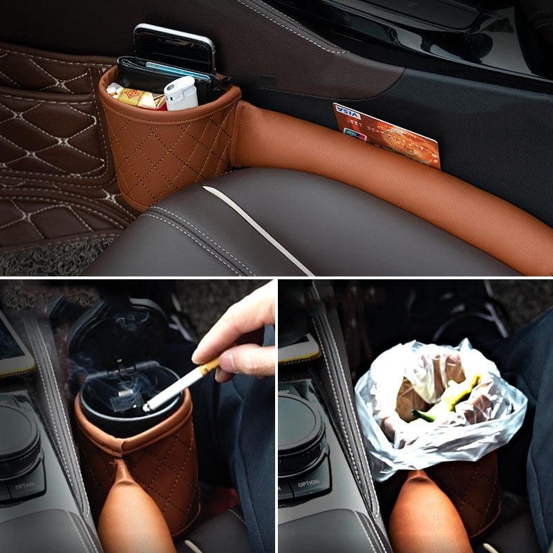 Car Seat Gap Filler Leather Universal Pockets Auto Seats Leak Stop Pad