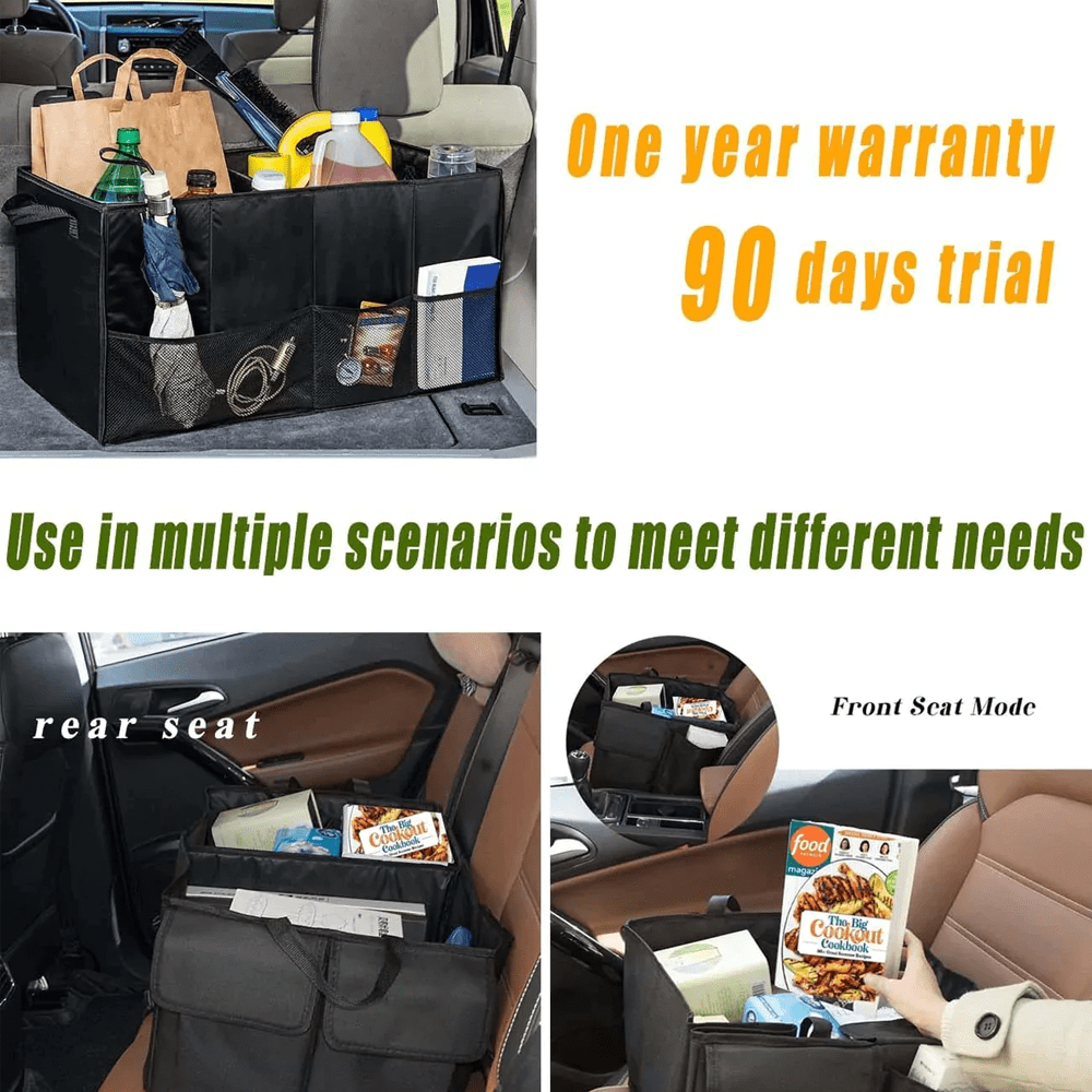 Custom Text and Logo Car Trunk Organizer, Fit with Renault, Foldable Car Trunk Storage Box, Storage Bag, Waterproof, Dust-proof, Stain-Resistant - Delicate Leather