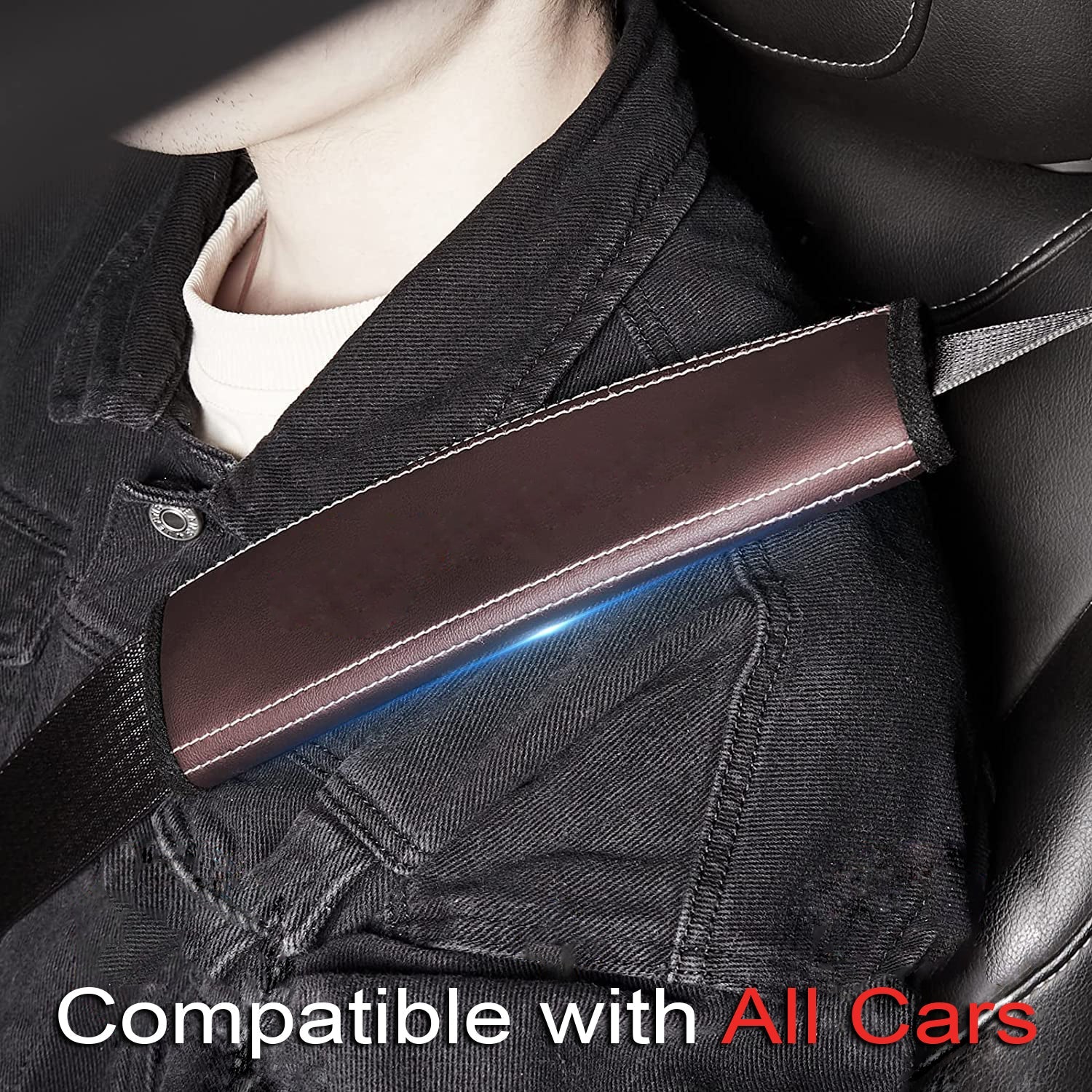 Car Seat Belt Covers (2PCS), Custom For Your Cars, Microfiber Leather Seat Belt Shoulder Pads for More Comfortable Driving, Car Accessories KO13994