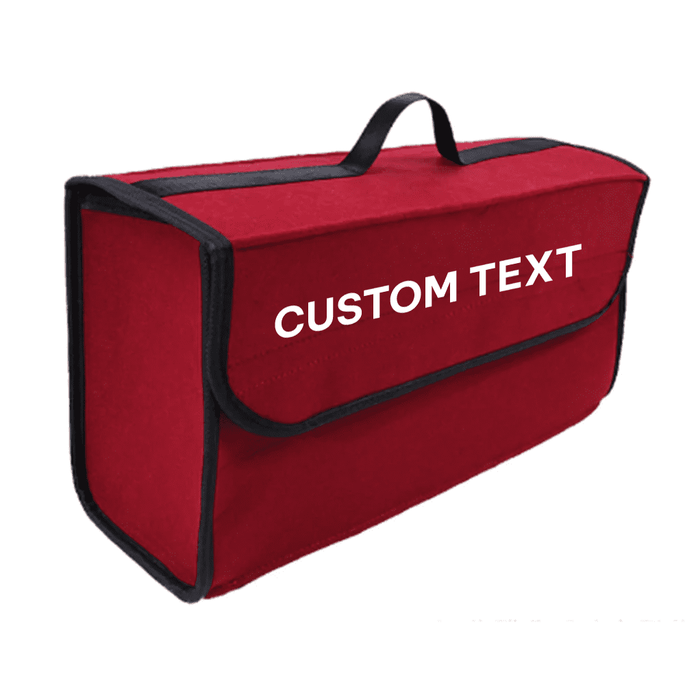 Custom Text and Logo Soft Felt Car Bag Organizer, Fit with BMW, Folding Car Storage Box Non Slip Fireproof Car Trunk Organizer - Delicate Leather