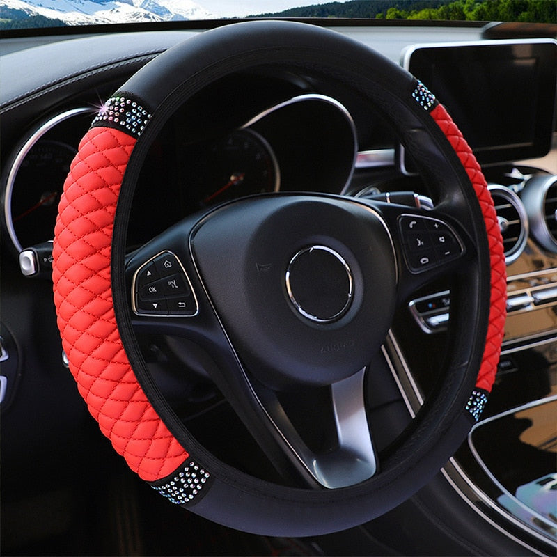 Delicate Leather Enhance Your Ride with a Stylish Steering Wheel Cover