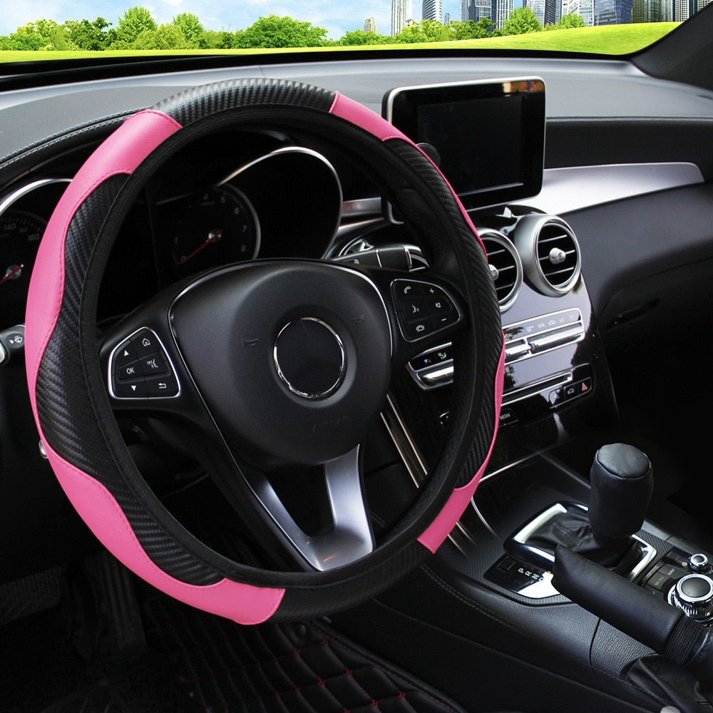 Delicate Leather Enhance Your Ride with a Stylish Steering Wheel Cover