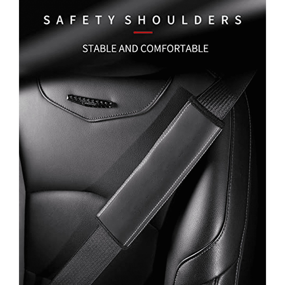 Custom Text and Logo Seat Belt Covers, Fit with Honda, Microfiber Leather Seat Belt Shoulder Pads for More Comfortable Driving, Set of 2pcs - Delicate Leather