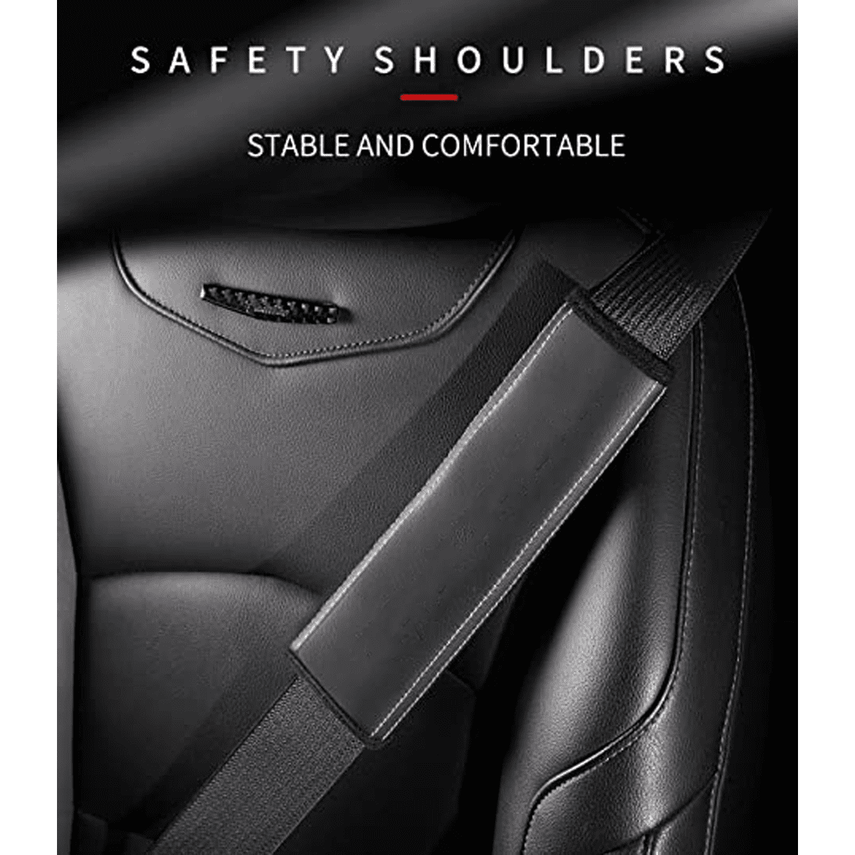Custom Text and Logo Seat Belt Covers, Fit with all car, Microfiber Leather Seat Belt Shoulder Pads for More Comfortable Driving, Set of 2pcs