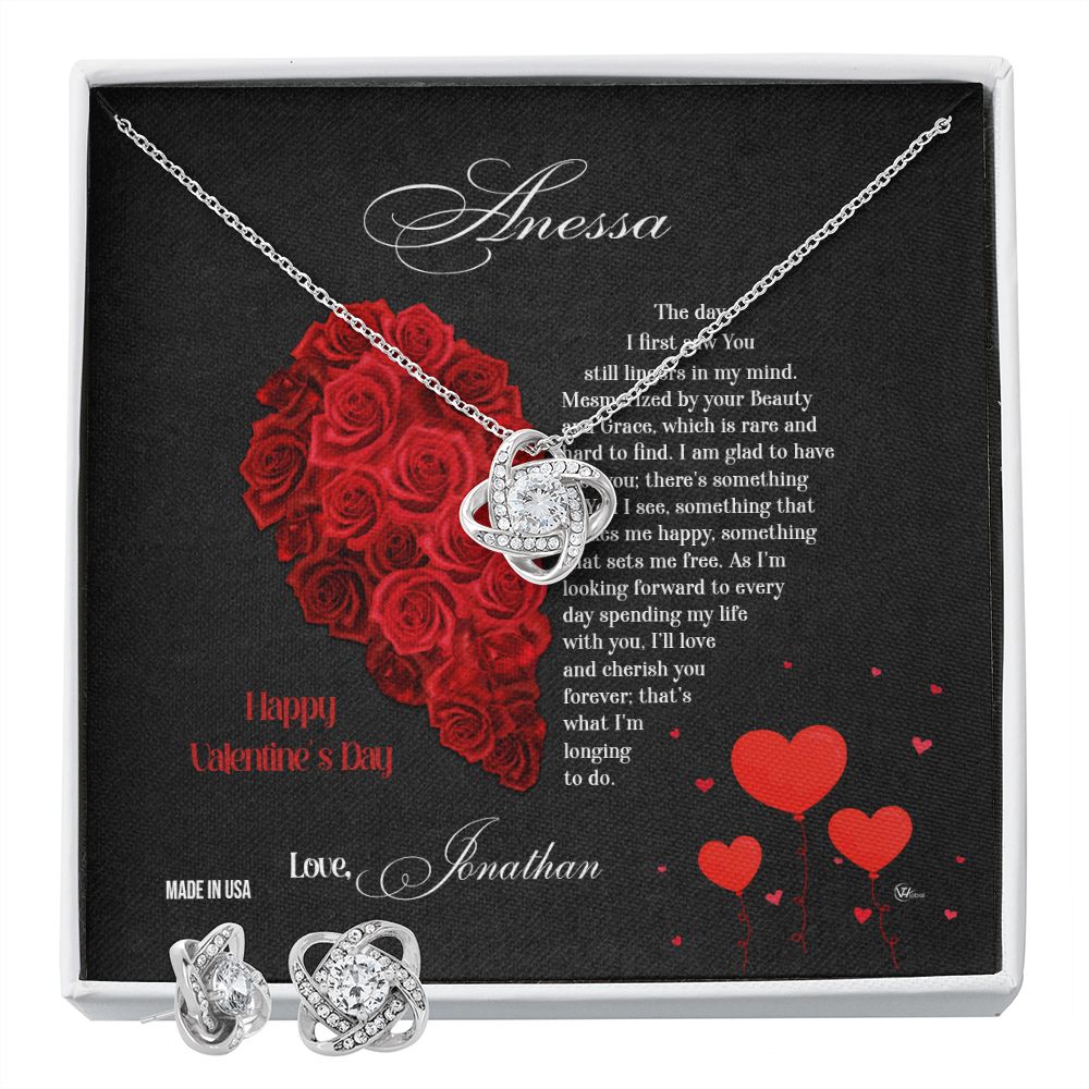 Custom Name The Day I First Saw You Still Lingers in My Mind 14k White Gold Pendant Necklace Jewelry Gift For Wife Fiancee Woman Mother day - Delicate Leather  