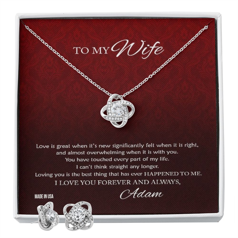 Custom To My Wife Love Is Great 14k White Gold Pendant Necklace Jewelry Gift For Wife Mother day - Delicate Leather
