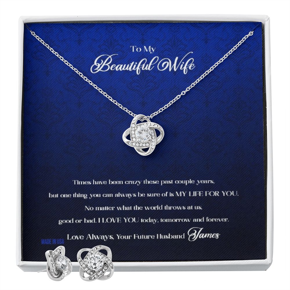 Custom To My Beautiful Wife Times Have Been Crazy 14k White Gold Pendant Necklace Jewelry Gift For Wife Mother day - Delicate Leather
