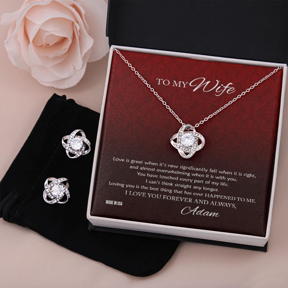 Custom To My Wife Love Is Great 14k White Gold Pendant Necklace Jewelry Gift For Wife Mother day