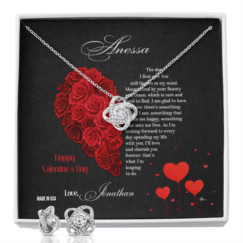 Custom Name The Day I First Saw You Still Lingers in My Mind 14k White Gold Pendant Necklace Jewelry Gift For Wife Fiancee Woman Mother day - Delicate Leather  