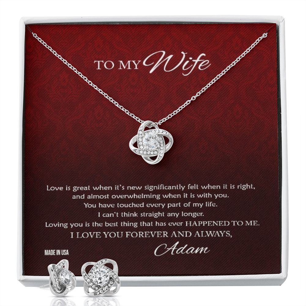 Custom To My Wife Love Is Great 14k White Gold Pendant Necklace Jewelry Gift For Wife Mother day - Delicate Leather