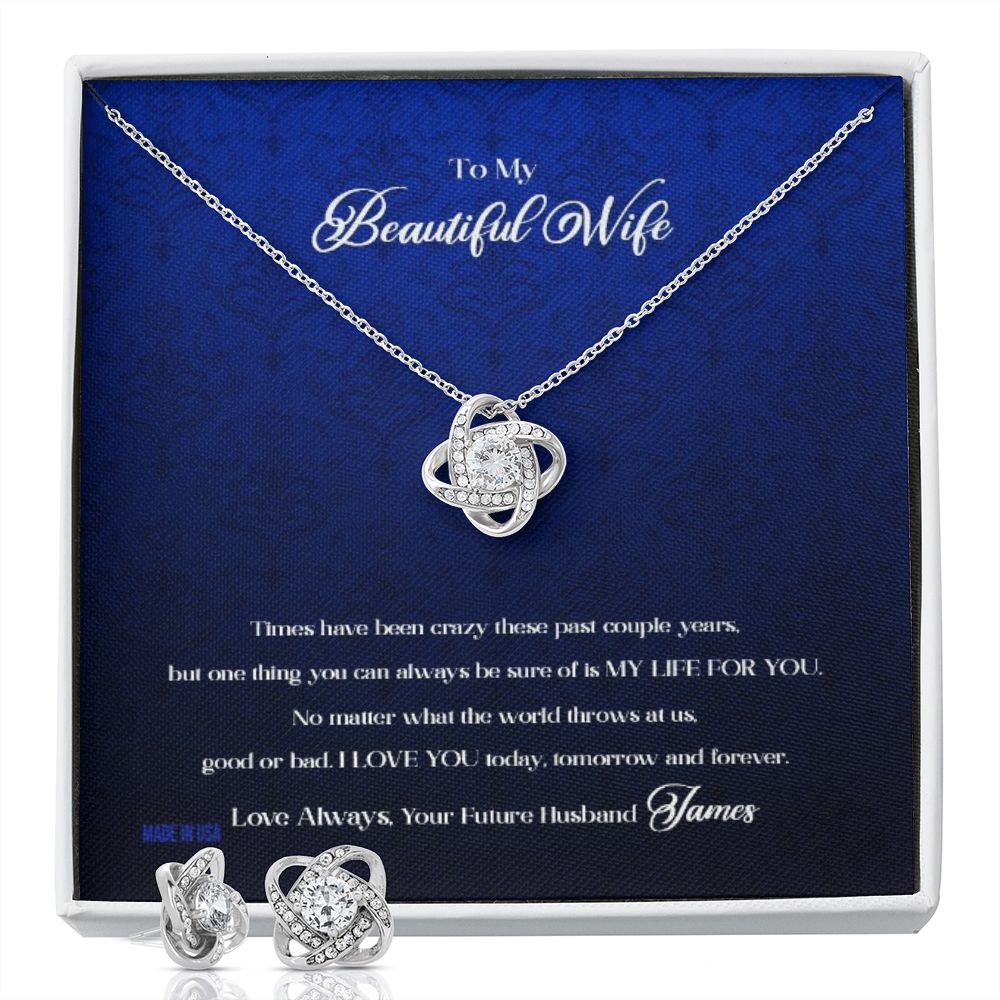 Custom To My Beautiful Wife Times Have Been Crazy 14k White Gold Pendant Necklace Jewelry Gift For Wife Mother day - Delicate Leather