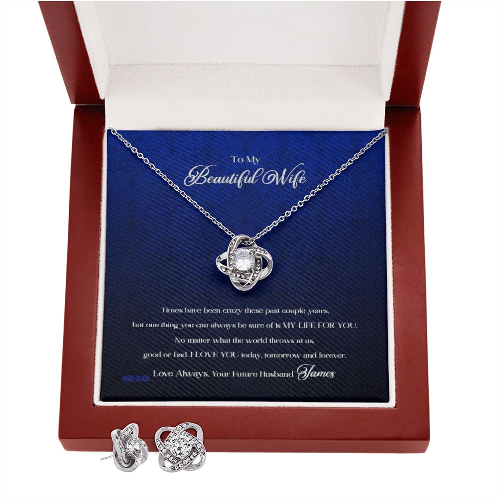 Custom To My Beautiful Wife Times Have Been Crazy 14k White Gold Pendant Necklace Jewelry Gift For Wife Mother day - Delicate Leather