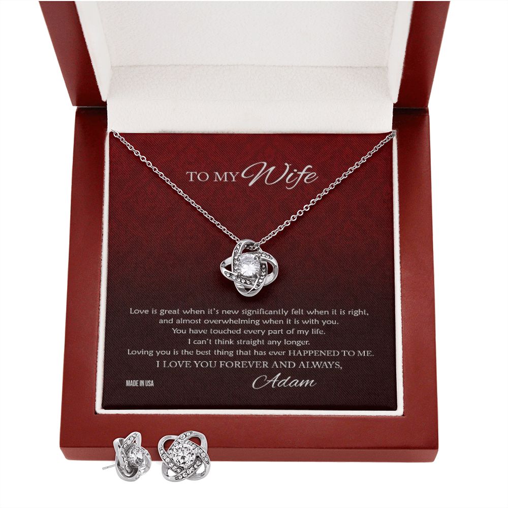 Custom To My Wife Love Is Great 14k White Gold Pendant Necklace Jewelry Gift For Wife Mother day - Delicate Leather