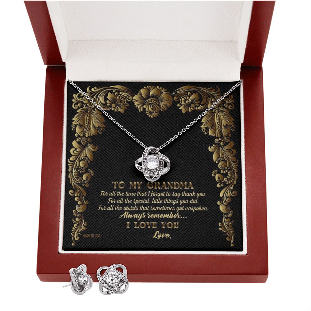 Custom Grandma Royal Floral Vintage Mothers Day Ideas 14k White Gold Interlocking Heart Pendant Necklace Jewelry Gifts For Mom Wife Grandma Auntie - Delicate Leather