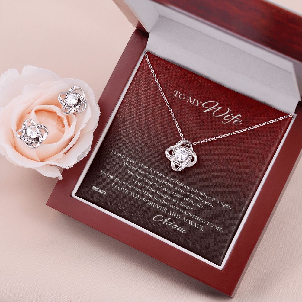 Custom To My Wife Love Is Great 14k White Gold Pendant Necklace Jewelry Gift For Wife Mother day - Delicate Leather