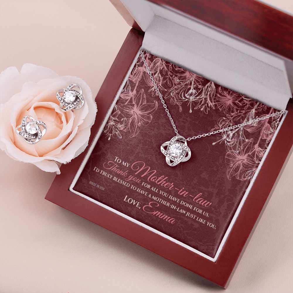 Custom To My Mother In Law 01 14k White Gold Interlocking Heart Pendant Necklace Jewelry Gifts For Mom Wife Grandma Auntie Mother Day - Delicate Leather