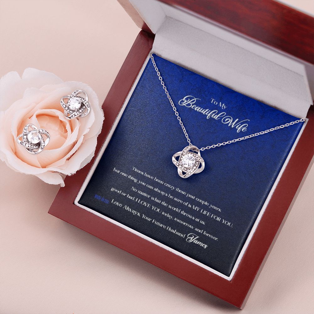 Custom To My Beautiful Wife Times Have Been Crazy 14k White Gold Pendant Necklace Jewelry Gift For Wife Mother day - Delicate Leather
