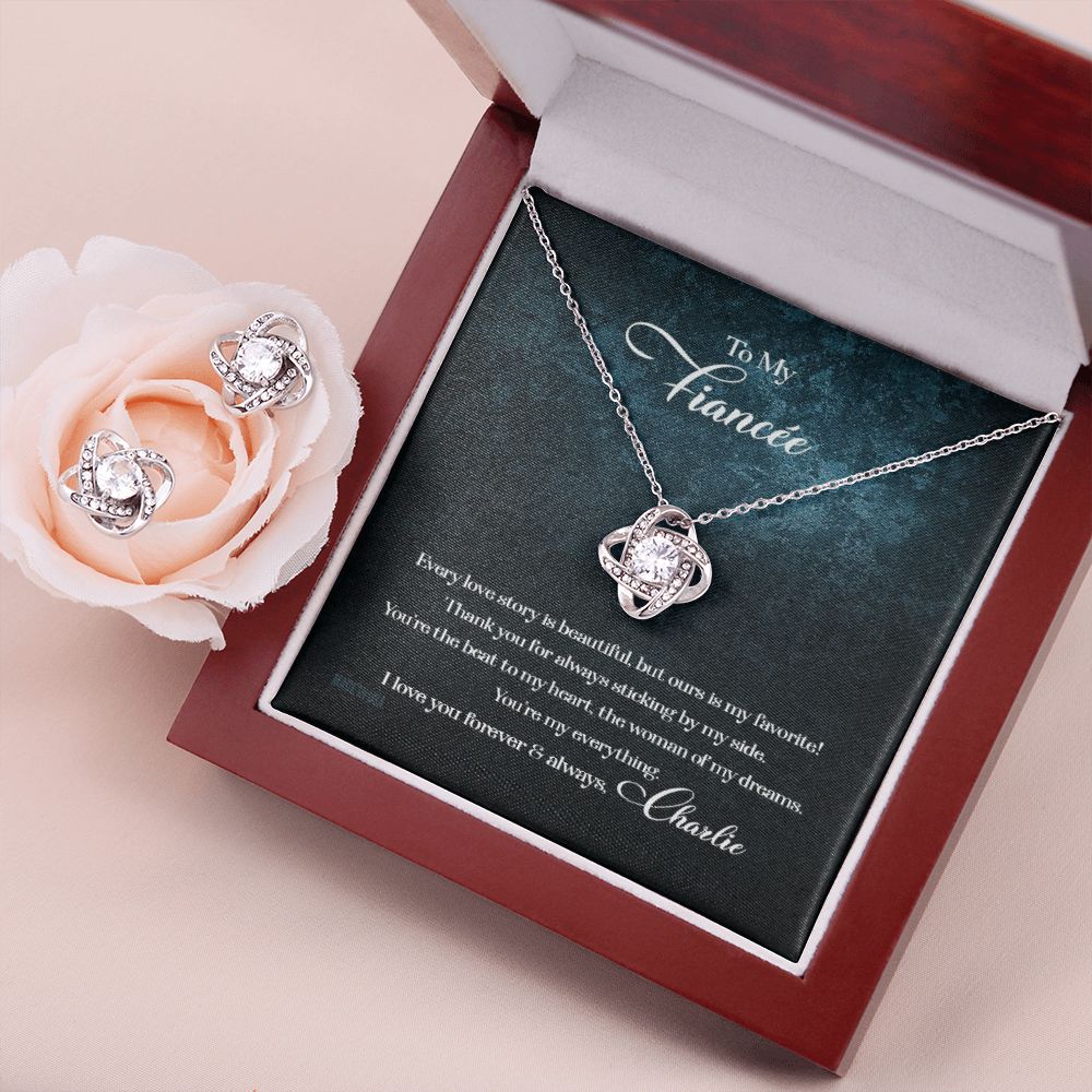 Custom To My Fiancée Every Love Story Is Beautiful 14k White Gold Pendant Necklace Jewelry Gift For Fiancée Mother day - Delicate Leather