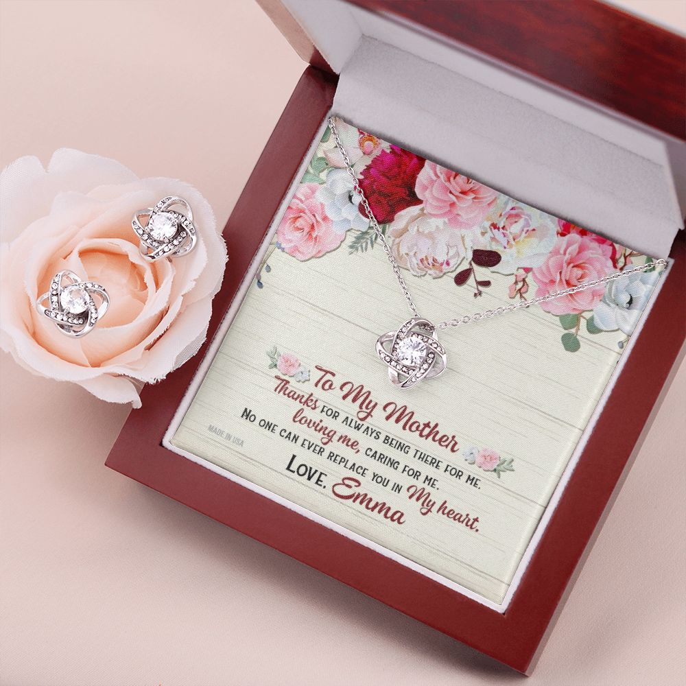 Custom No One Can Ever Replace You In My Heart Mothers Day Ideas 14k White Gold Interlocking Heart Pendant Necklace Jewelry Gifts For Mom Wife Grandma Auntie - Delicate Leather