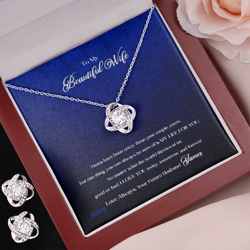 Custom To My Beautiful Wife Times Have Been Crazy 14k White Gold Pendant Necklace Jewelry Gift For Wife Mother day