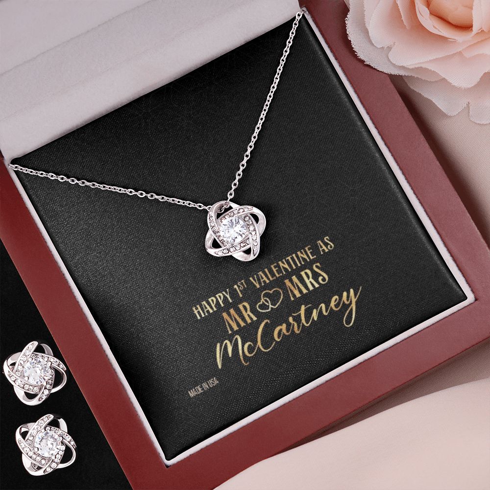 Custom Name Mr and Mrs 14k White Gold Pendant Chain Necklace Jewelry with Message Card Gift for Girlfriend Wife Fiancee Woman Girl - Delicate Leather
