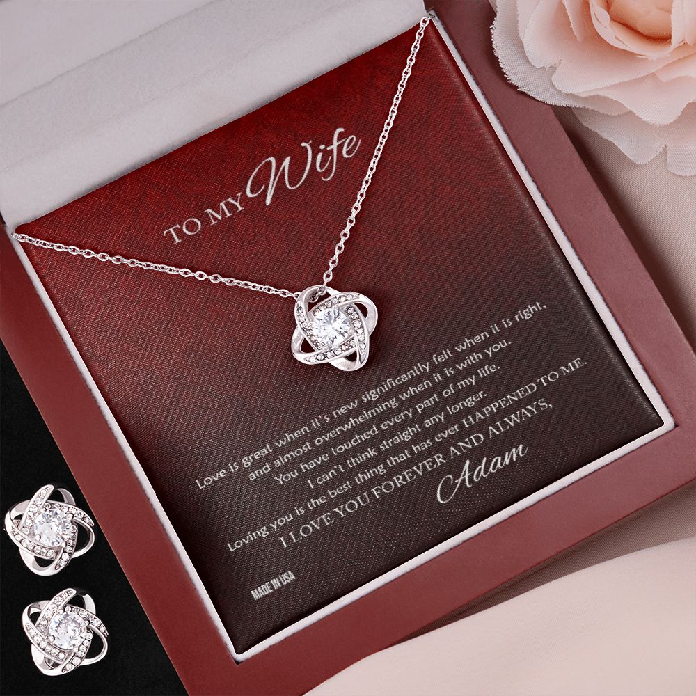 Custom To My Wife Love Is Great 14k White Gold Pendant Necklace Jewelry Gift For Wife Mother day