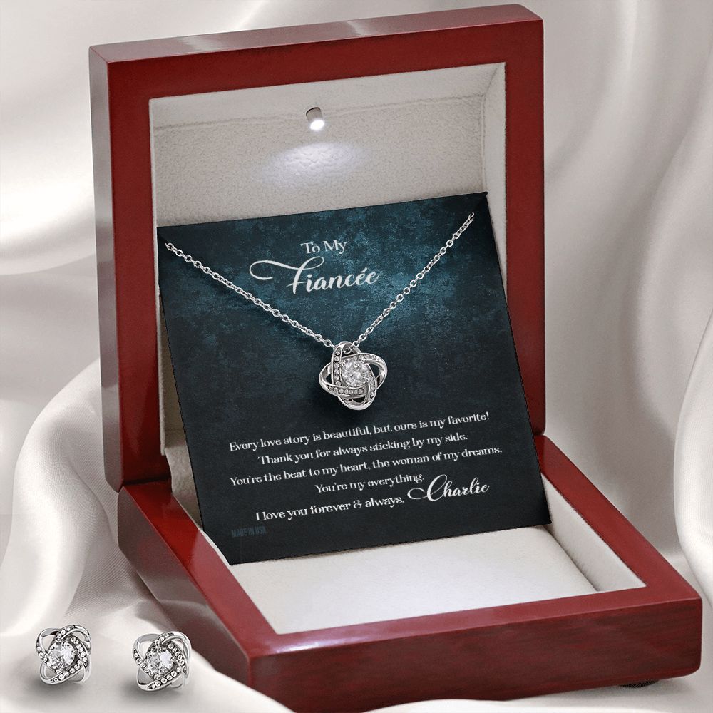 Custom To My Fiancée Every Love Story Is Beautiful 14k White Gold Pendant Necklace Jewelry Gift For Fiancée Mother day - Delicate Leather