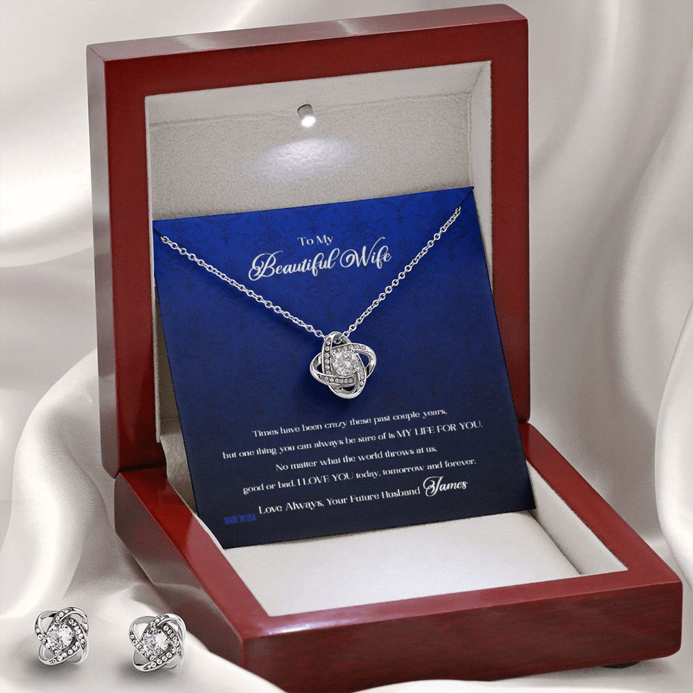 Custom To My Beautiful Wife Times Have Been Crazy 14k White Gold Pendant Necklace Jewelry Gift For Wife Mother day - Delicate Leather