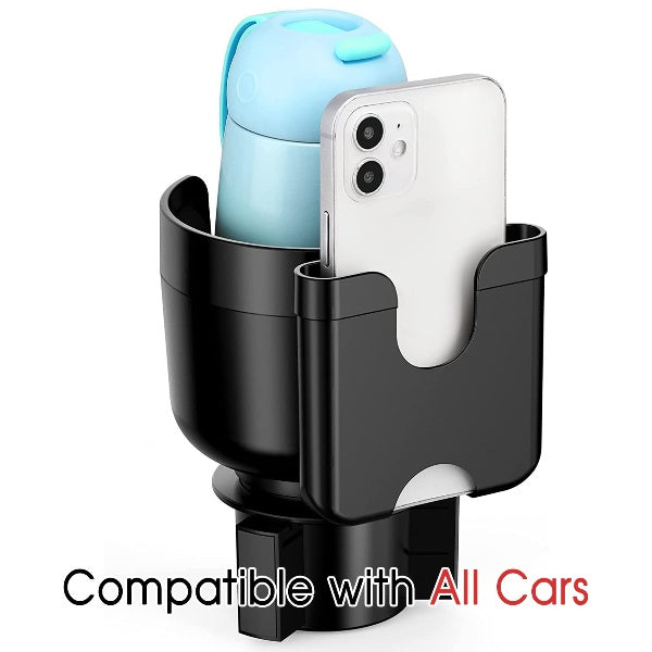 Custom Text For Car Cup Holder 2-in-1, Custom For Your Cars, Car Cup Holder Expander Adapter with Adjustable Base, Car Cup Holder Expander Organizer with Phone Holder WQ15988