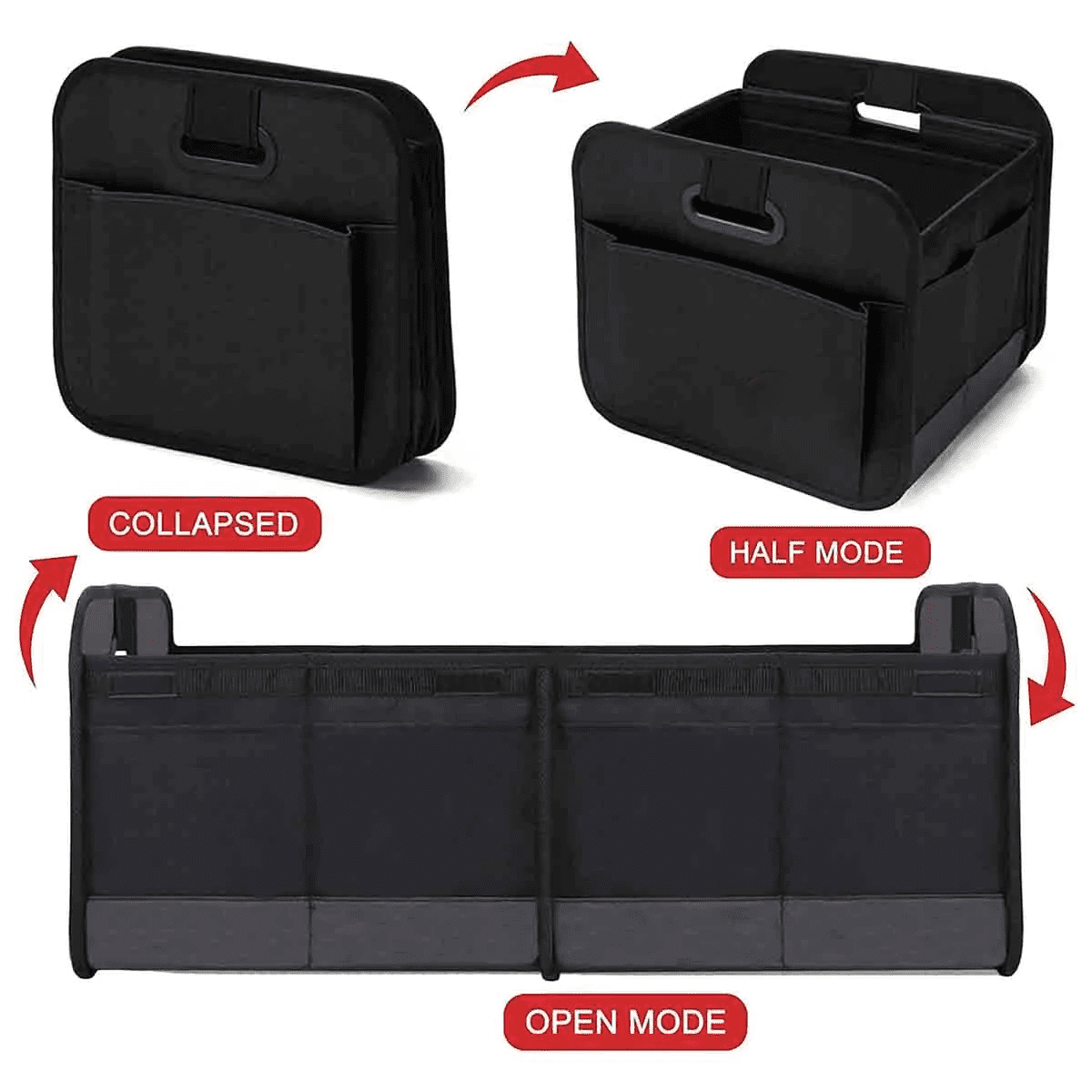 Custom Text Car Trunk Organizer Storage, Fit with all car, Car Storage, Reinforced Handles, Collapsible Multi, Compartment Car Organizers, Foldable and Waterproof, 600D Oxford Polyester