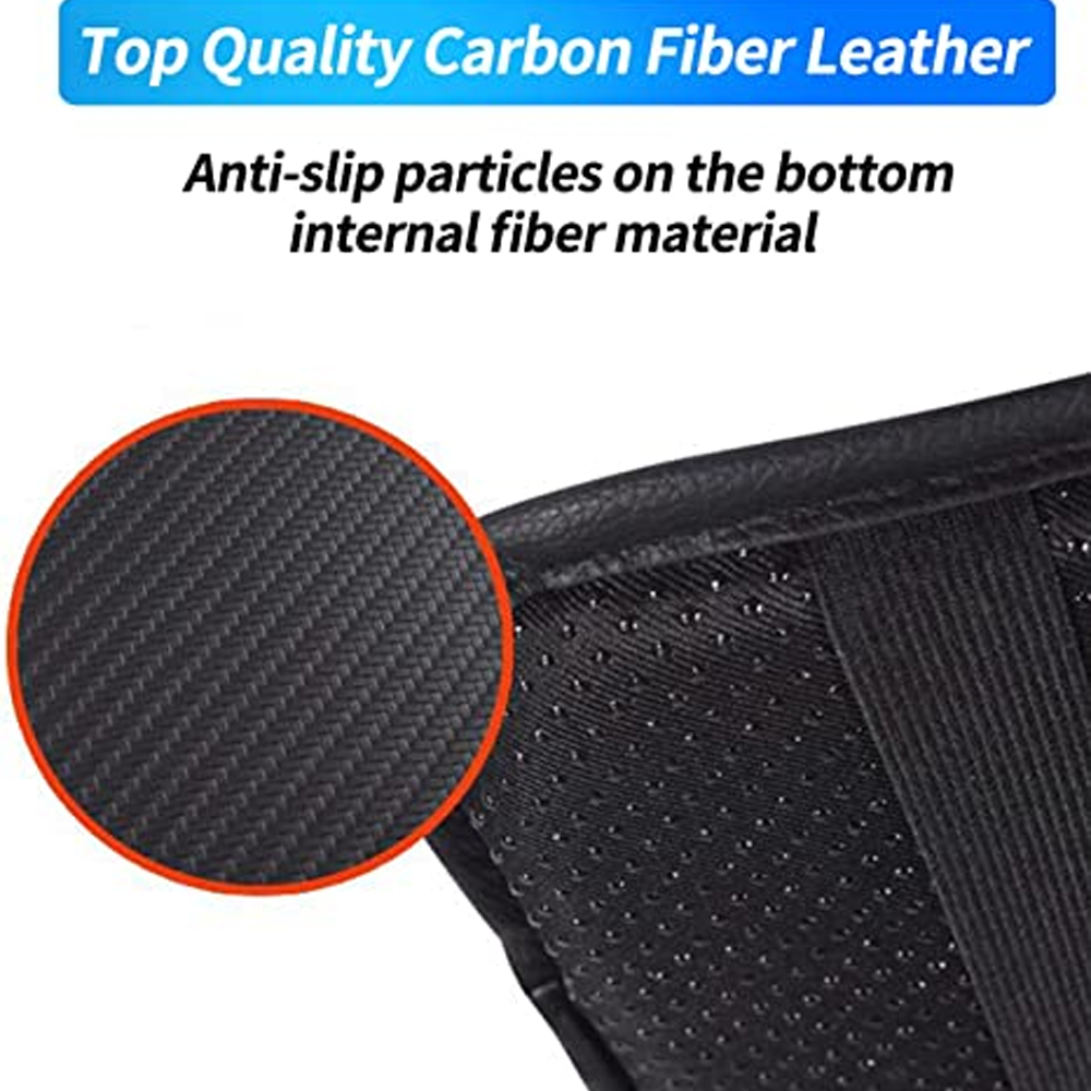 Custom Text and Logo Center Console Pad, Fit with all car, Carbon Fiber PU Leather Auto Armrest Cover Protector, Waterproof Car Armrest Seat Box Cover - Delicate Leather