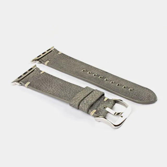 Leather Compatible With Apple Watch Strap | Traditional | Grey