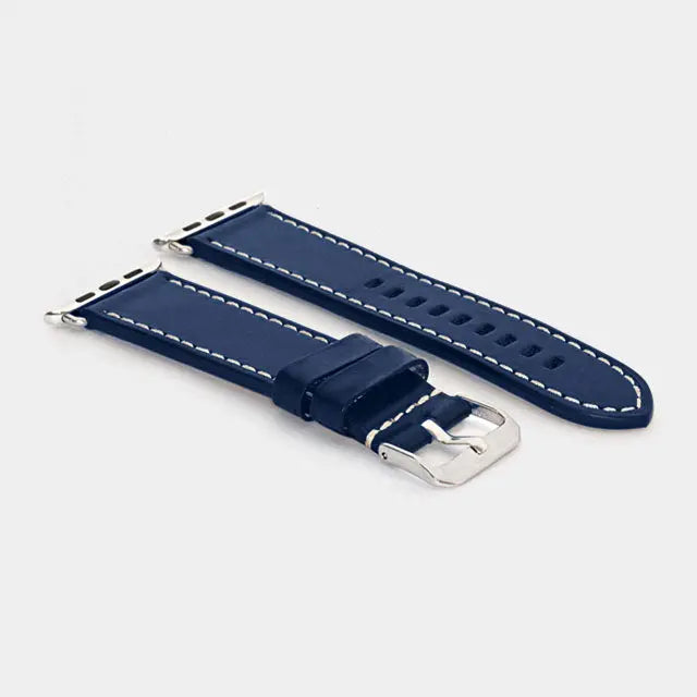 Leather Compatible With Apple Watch Strap | Morden | Navy Delicate Leather
