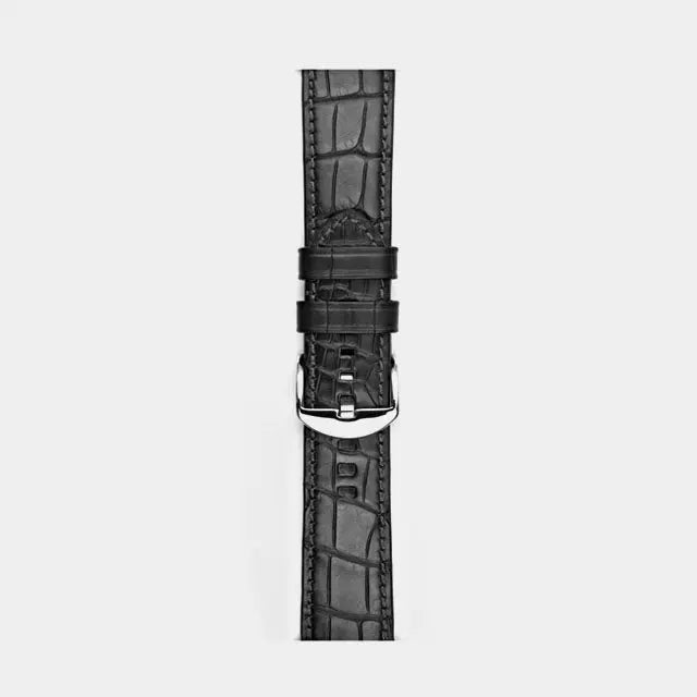 Leather Compatible With Apple Watch Strap | Crocodile | Dark Brown Delicate Leather