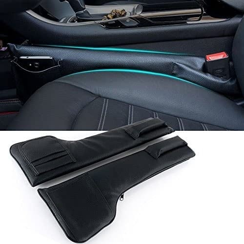 Car Seat Gap Filler Pad, Custom For Cars, PU Leather Console Side Pocket Organizer Set of 2 for Cellphone Wallet Coin Key - Delicate Leather