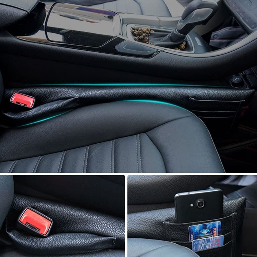 Car Seat Gap Filler Pad, Custom For Cars, PU Leather Console Side Pock